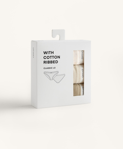 OYSHO Набор из двух классических трусиков из хлопковой смеси в рубчик с логотипом, салатовый