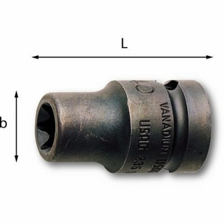 235 1/2 MTX  Головка ударная Torx E12 1/2" , USAG (Италия)