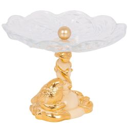 Фруктовница-конфетница Зарничка Свитти со стеклянной чашей Айвори