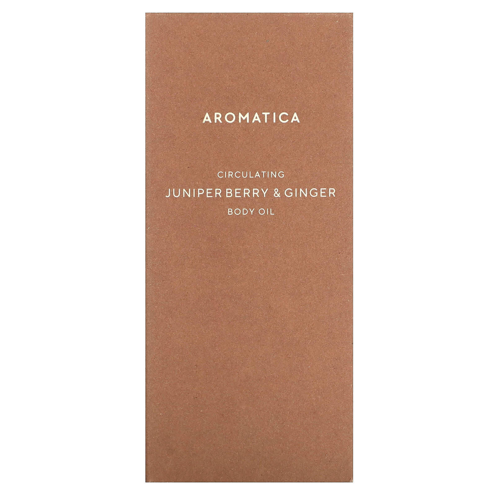 Aromatica, Циркулирующее масло для тела, ягоды можжевельника и имбирь, 100 мл (3,3 жидк. унц.)