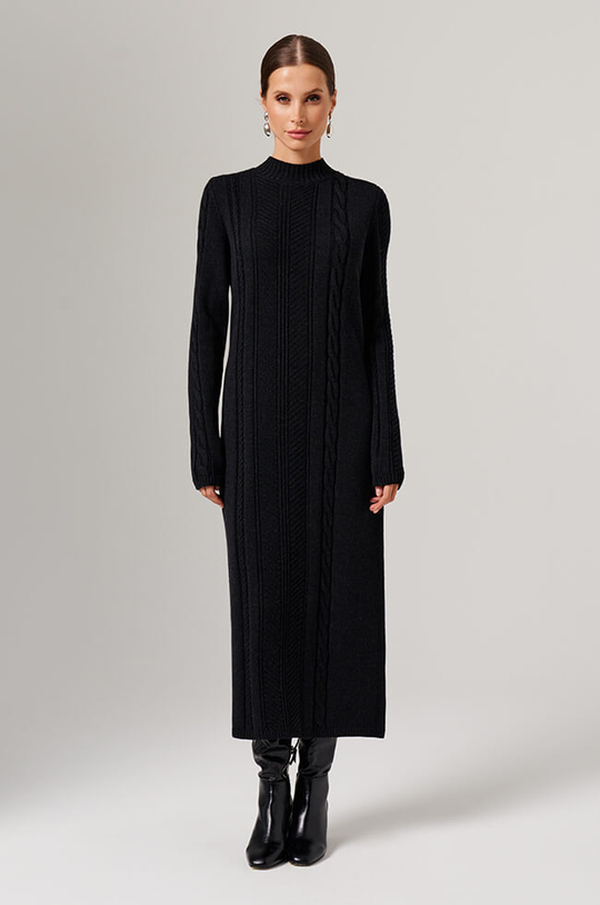 51598 Платье женское (черный меланж)