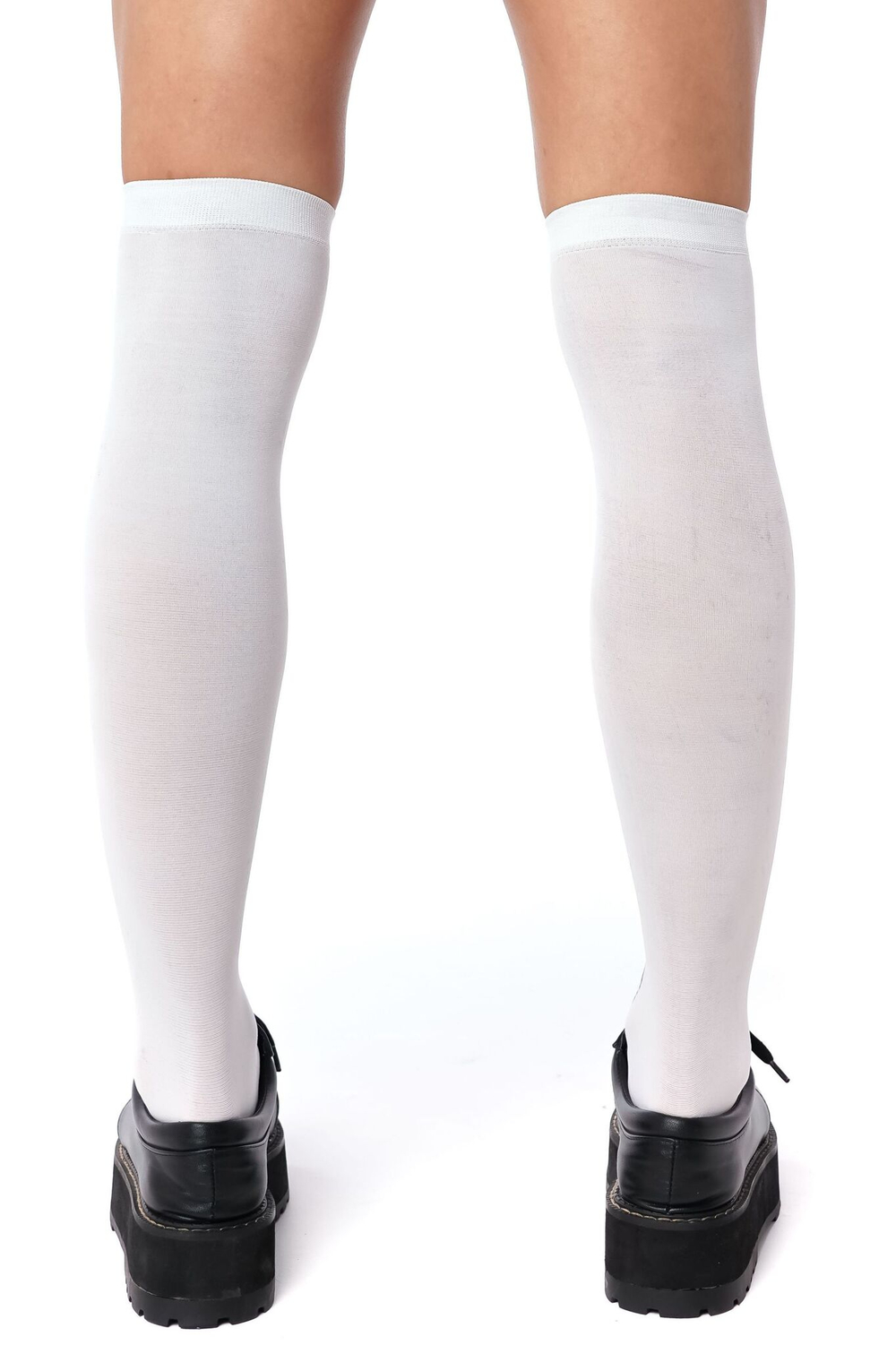 Белые гольфы с принтом в виде девушки с бабочкой (Цвет: белый)