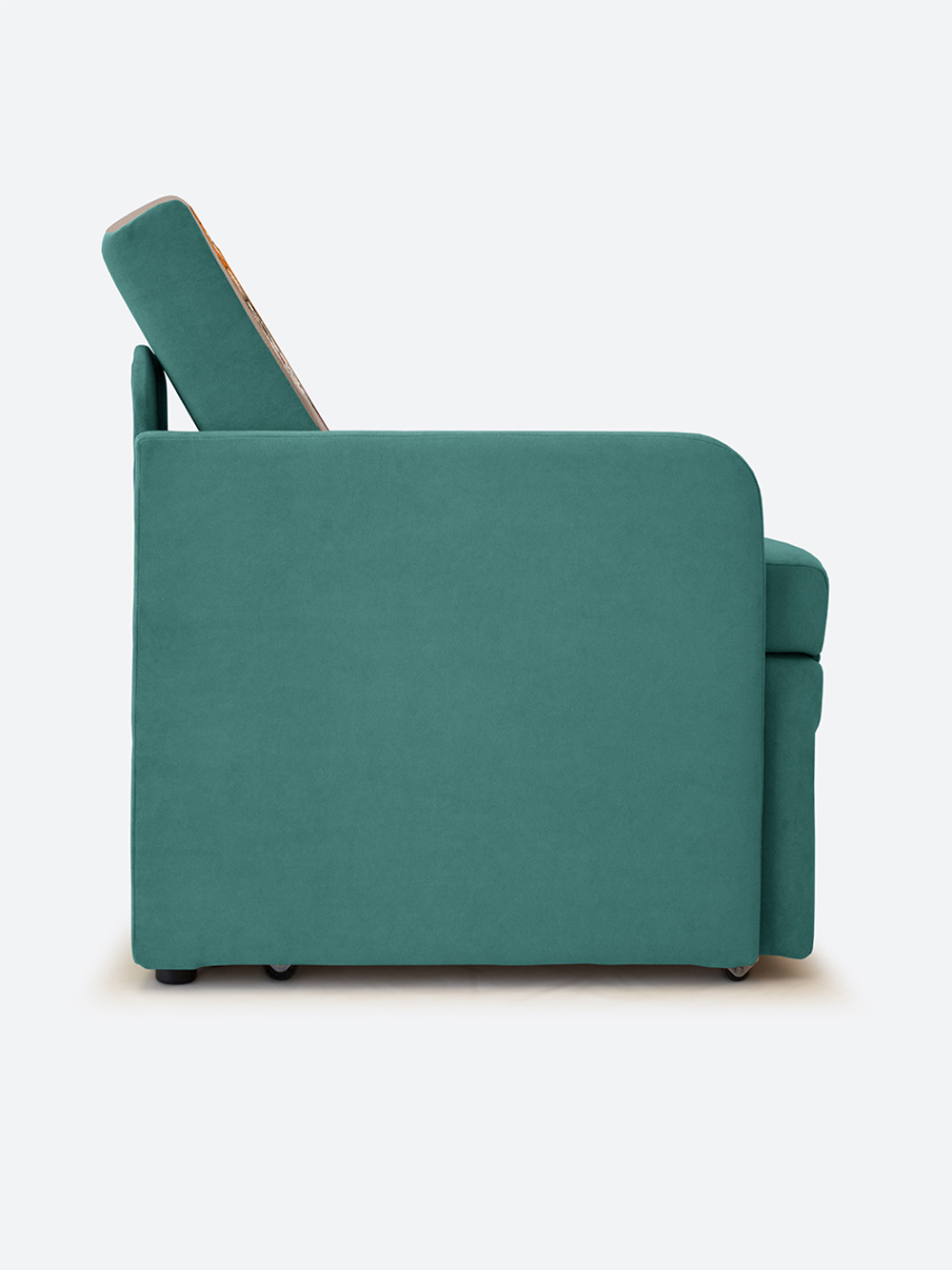 Кресло-кровать "Миник" с правым подлокотником, под правую руку, велюр Dream Mint, Бульдог