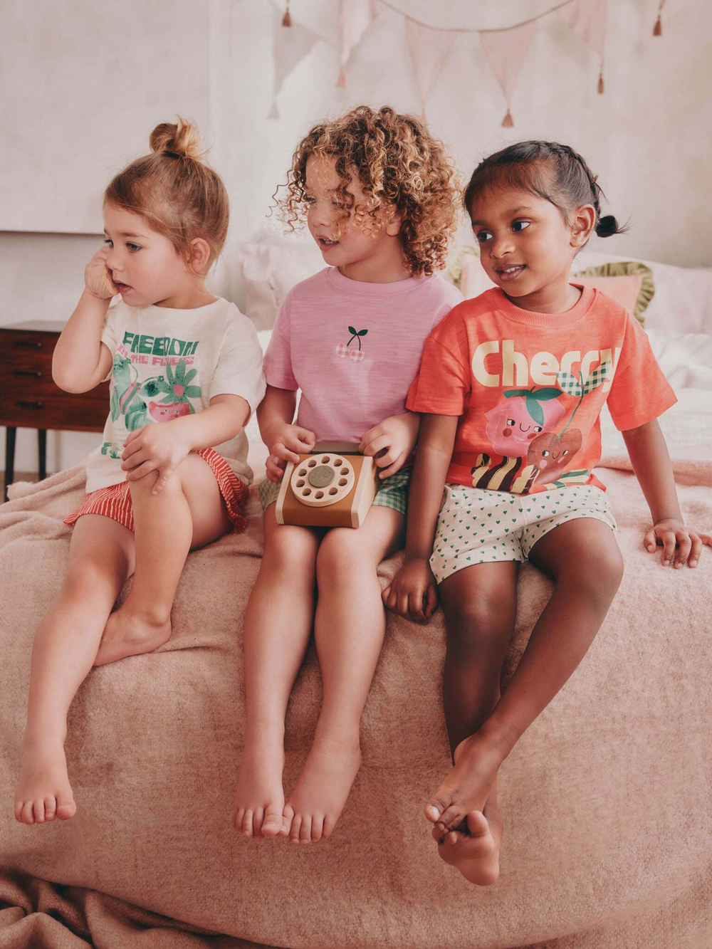 Пижама для девочки Next AC0-795, 3 шт., Розовый, Голубой, Оранжевый