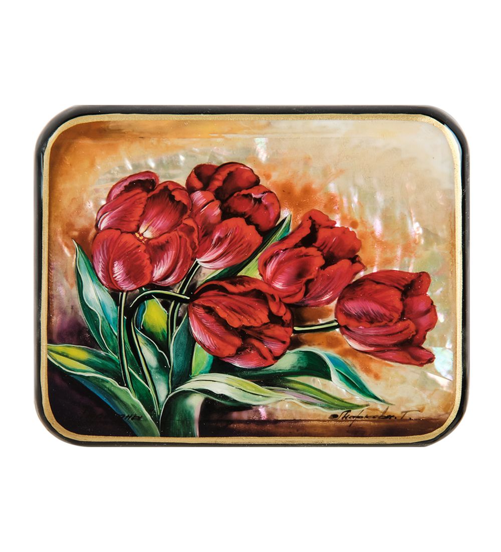 ШК-55/175-E Шкатулка «Тюльпаны» исп. Маркова