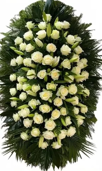 Траурный венок из живых цветов №25