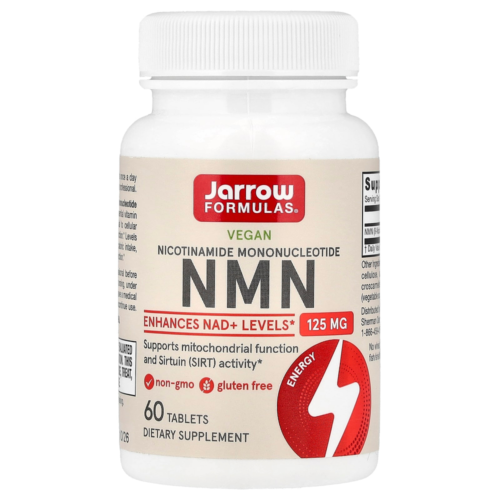 Jarrow Formulas, веганский NMN, 125 мг, 60 таблеток
