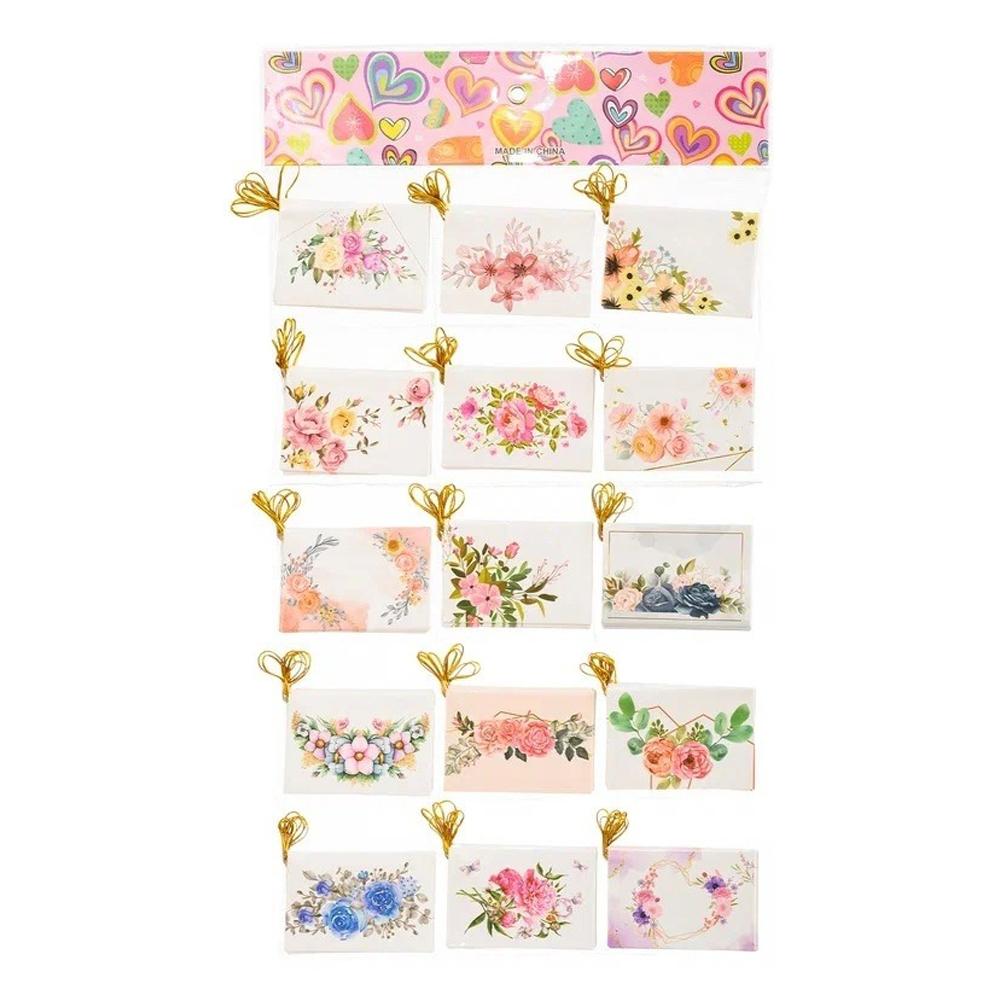 Открытка прямоугольная Basir, серия "Цветы", 9.2*6,3 см, 120 шт