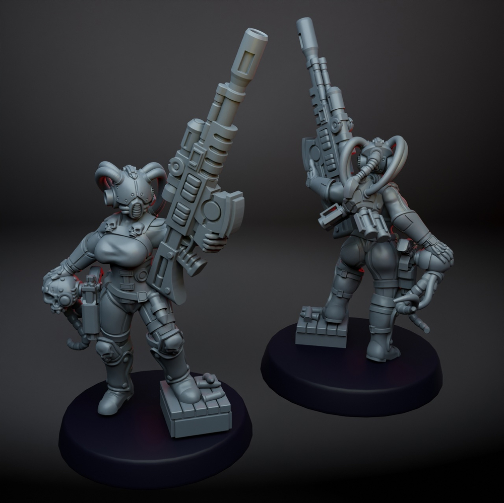 Female Assasin with Skull
