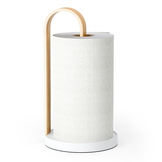 Держатель для бумажных полотенец bellwood, белый/натуральное дерево