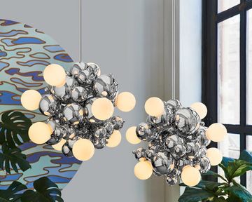 CUSTOM BUBBLY 09-LIGHT CLUSTER CHANDELIER by ROSIE LI
