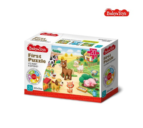 Пазлы "First puzzle Кто живет в деревне? 20 элементов"