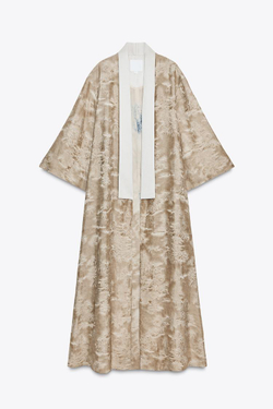 ZARA ПАЛЬТО С ПРИНТОМ — ZW COLLECTION, БЕЖЕВЫЙ