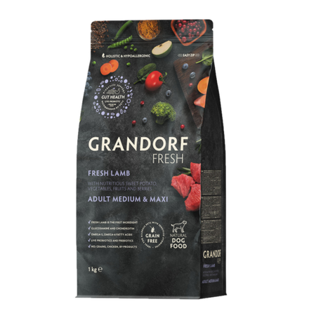 GRANDORF FRESH Lamb & Potato Medium&Maxi - ягненок & батат для средних, крупных собак от 1 года