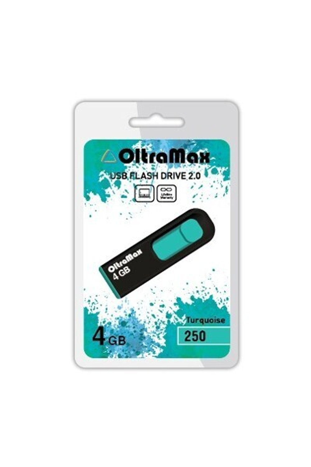 USB Флешка 64GB OltraMax 250, USB 2.0, бирюзовая