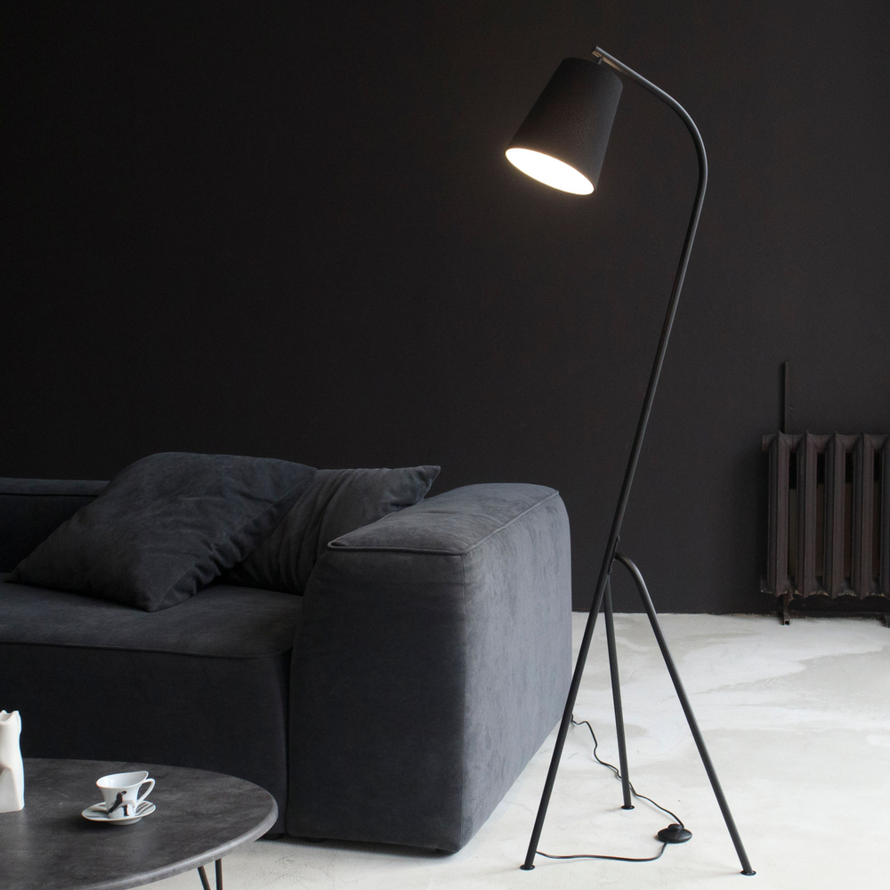 Торшер напольный красный с красным абажуром в стиле лофт, светильник напольный классический, Даг, E27, 60 Вт