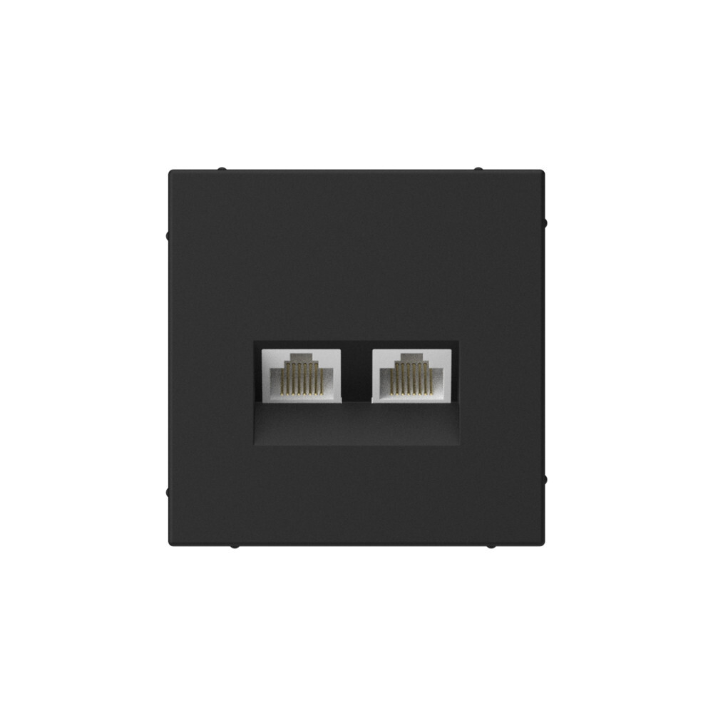 ARTGALLERY РОЗЕТКА двойная компьютерная RJ45+RJ45, кат. 5е, механизм, КАРБОН