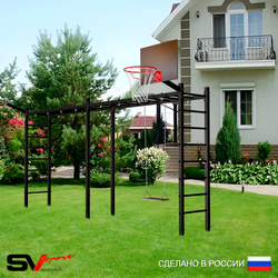 Уличная шведская стенка Sv Sport рукоход х 2 У50311К (Деревянные/Щит баскет/Кронш бокс)