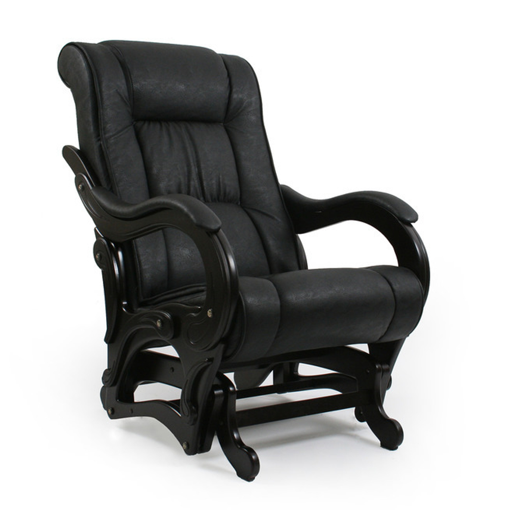Кресло-гляйдер №78 Дунди (каркас - Венге, экокожа - Дунди 109 черный)