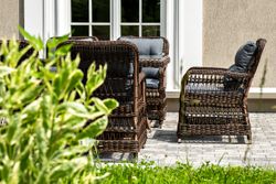 "Цесена" обеденная группа плетеная из искусственного ротанга, цвет коричневый