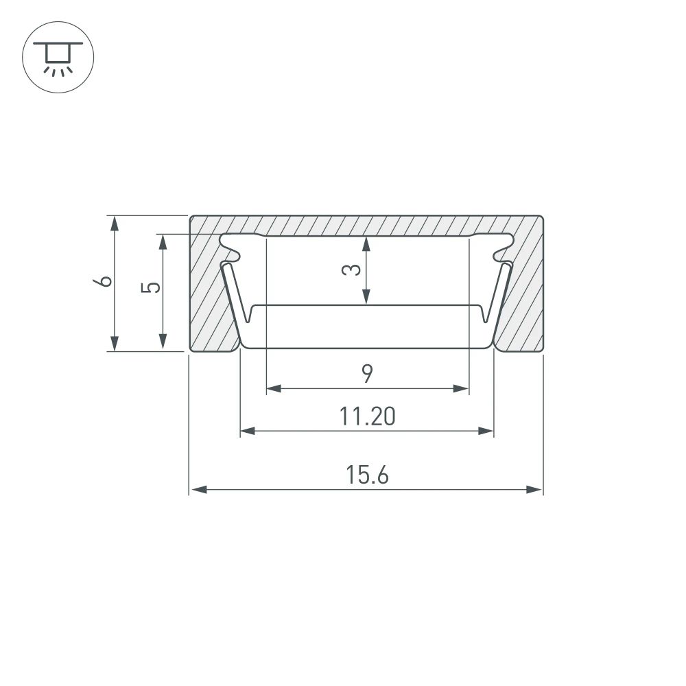 Профиль MIC-M-2000 ANOD BLACK (Arlight, Алюминий) 044540
