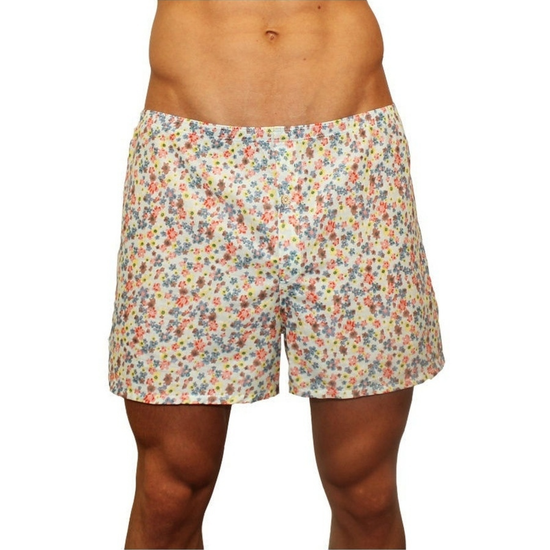 Мужские трусы-шорты бежевые с принтом Romeo Rossi Spring Meadow Shorts RR00314