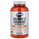 NOW Foods, Sports, аргинин и орнитин, 250 растительных капсул