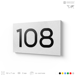 Номер на дверь квартиры 108, табличка на дверь для офиса, кабинета, аудитории, склада, белая 120х70 мм, Айдентика Технолоджи