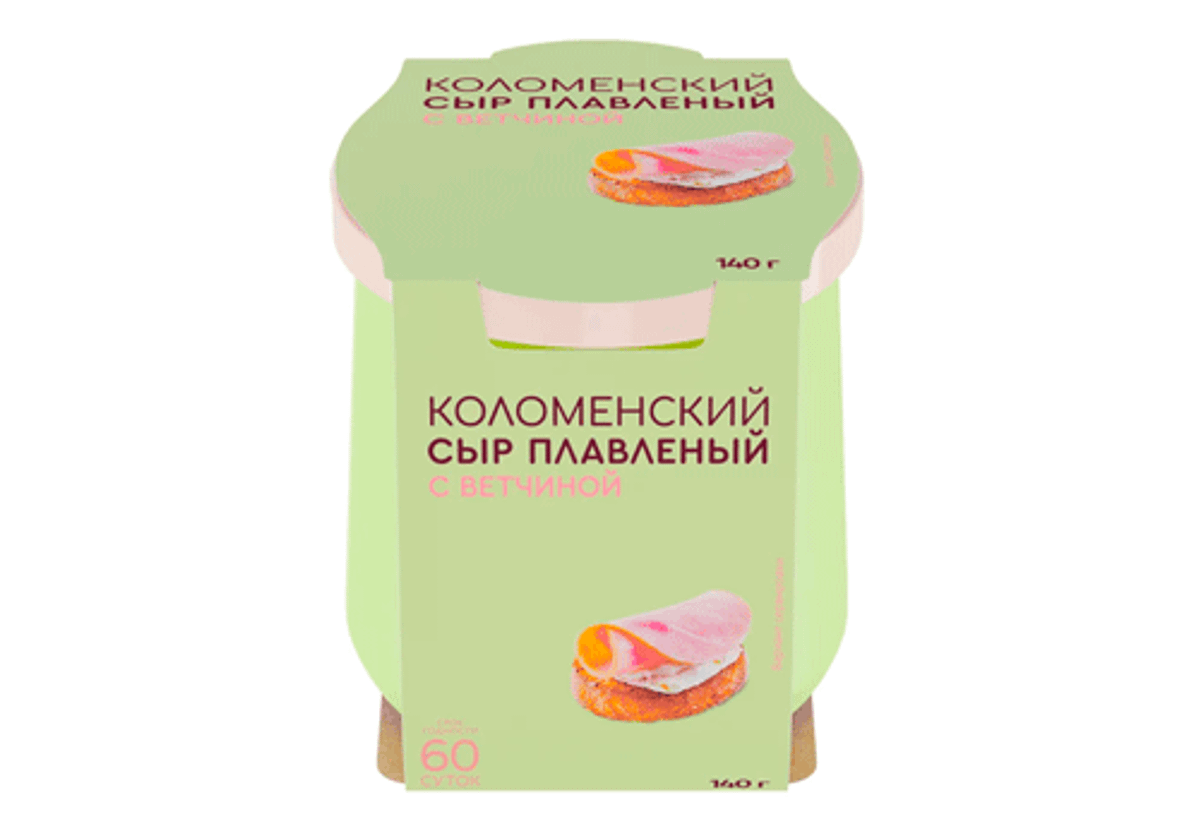 Плавленный сыр с ветчиной "Коломенский", 140г