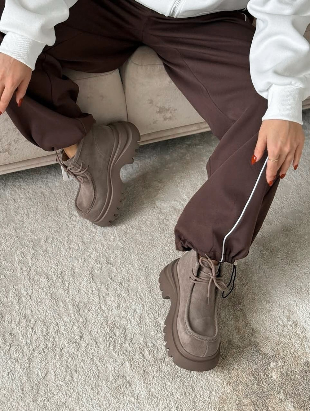 Ботинки из натуральной замши