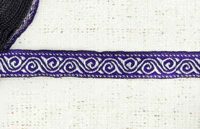 Тесьма жаккард, ш. 2 см, тёмно-фиолетовый