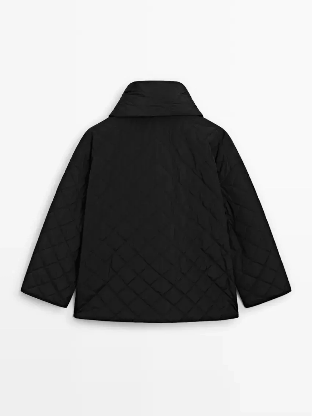 Massimo Dutti Непромокаемый пуховик с шарфом, черный