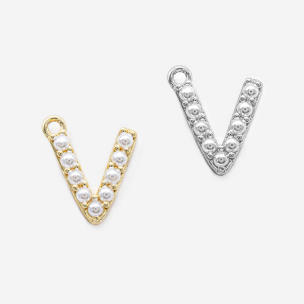 Подвеска с жемчугом в форме буквы "V", 13,5*11мм