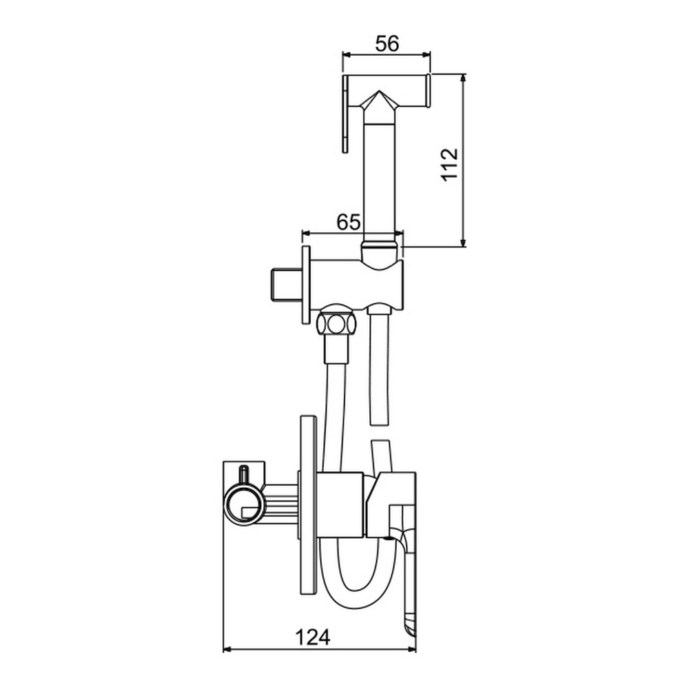 Смеситель с гигиенической лейкой  35к G7248 GAPPO встраиваемый БЕЛЫЙ-ХРОМ