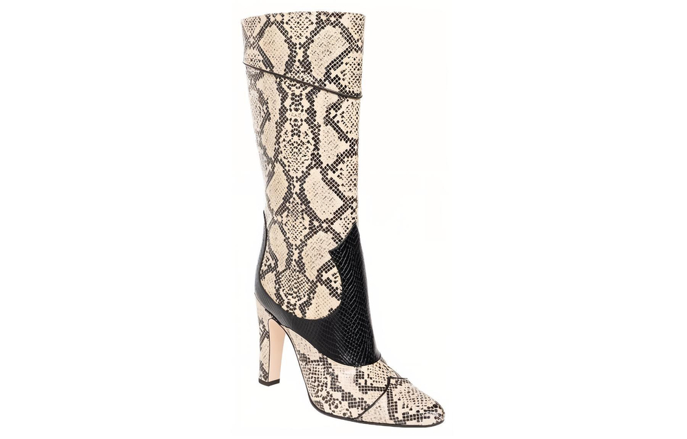 GUCCI Snakeskin-print Leather Boots