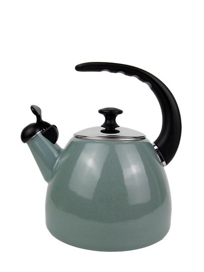 Чайник 2,5 л. эмалированный со свистком Kamille KM 1040A с черной бакелитовой ручкой