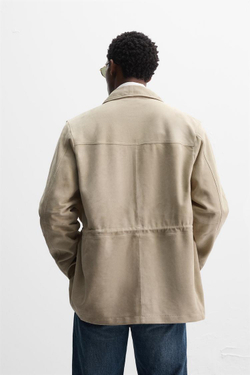 ZARA ЗАМШЕВАЯ ПАРКА С КАРМАНАМИ - LIMITED EDITION, БЕЖЕВЫЙ