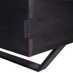 Dipriz Двуспальная кровать 200х200 парящая Беллиссима из массива дикого дуба с мягким изголовьем, черный дуб