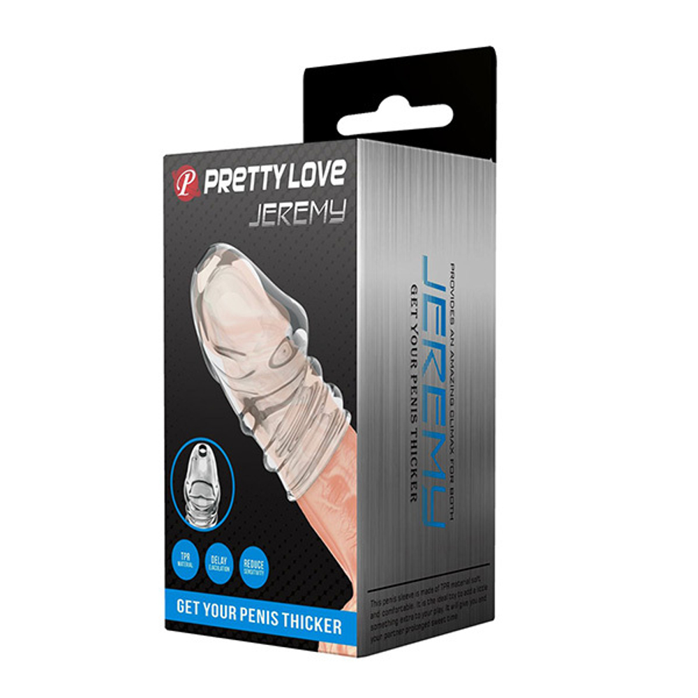Прозрачная насадка на пенис 7см Pretty Love Jeremy BI-026249-1