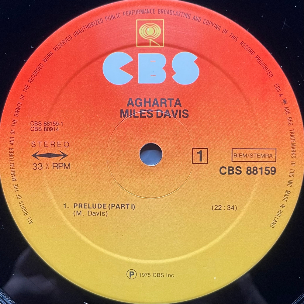 Miles Davis ‎– Agharta 2LP (Голландия 1975г.)