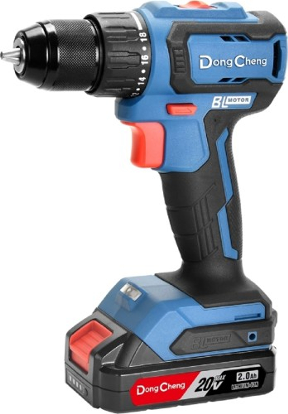 Дрель-шуруповерт аккумуляторная DongCheng DCJZ2040 (TYPE AM) АКБ 2х2 Ач, ЗУ 2 А DCJZ2040(TYPE AM)