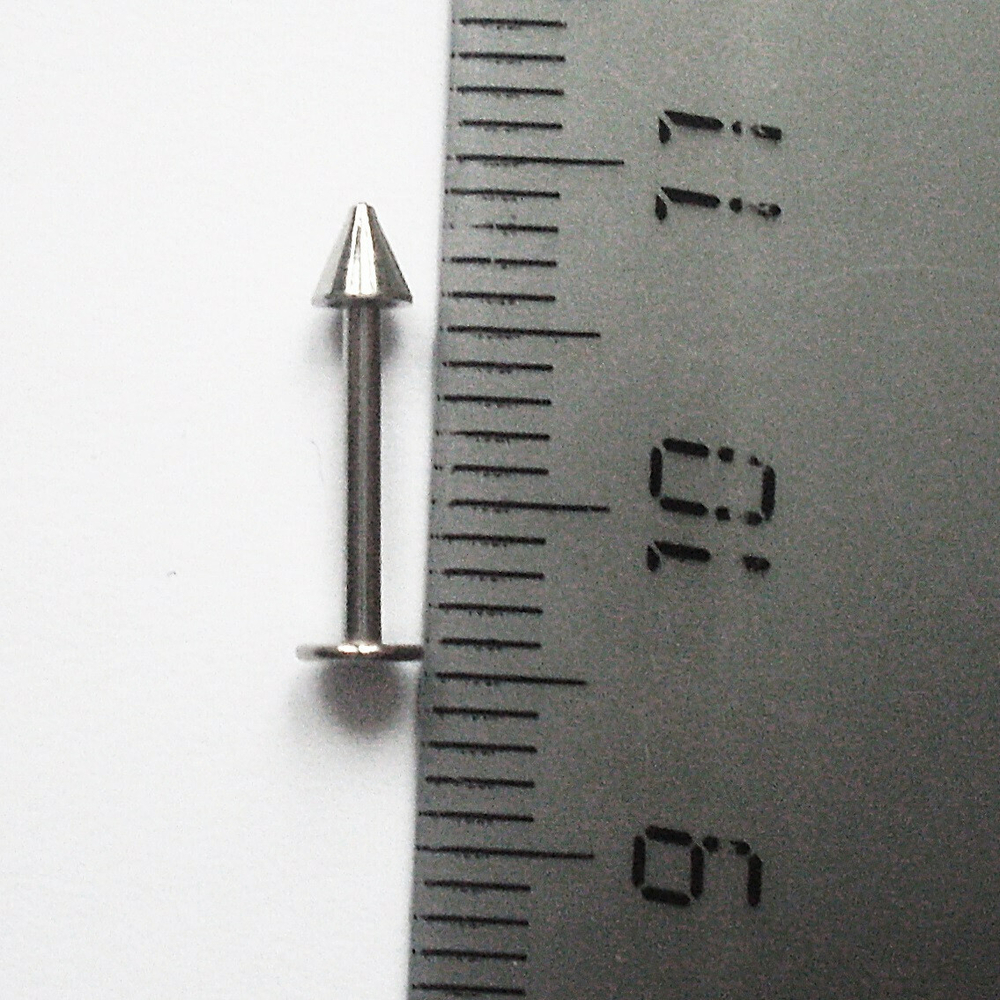 Лабрета 10 мм для пирсинга губы с конусом 3 мм, толщина 1,2 мм. Медицинская сталь