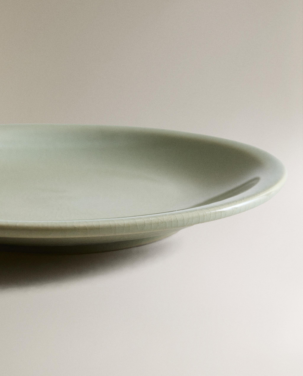 Zara Home тарелка десертная из каменной керамики, цвет зелёный, 19.2 см