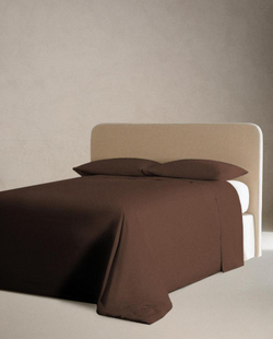 ZARA HOME (200 НИТЕЙ) ПОДОДЕЯЛЬНИК ИЗ ХЛОПКА ПЕРКАЛЬ, ШОКОЛАДНО-КОРИЧНЕВЫЙ