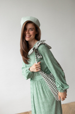 Платье Катарина из штапеля для беременных и кормящих, Полынь с цветами