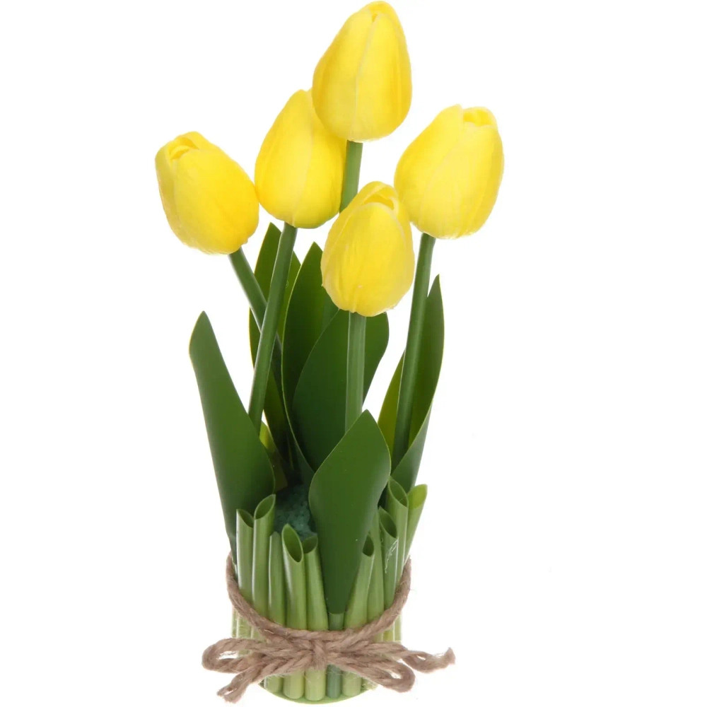 Цветочная композиция «Весенняя рапсодия» 10*26см Тюльпаны желтые
