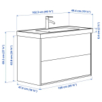 Тумба для ванной  - HAVBÄCK / ORRSJÖN/  HAVBАCK / ORRSJОN IKEA/ХАВБЕК / ОРРДЖЕН ИКЕА, 70х102 см, белый