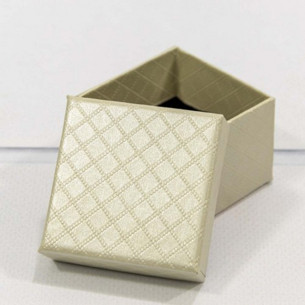 Коробка Ювелирная 5.5х5.5х3.5 см "Ромбики" (Бежевый)