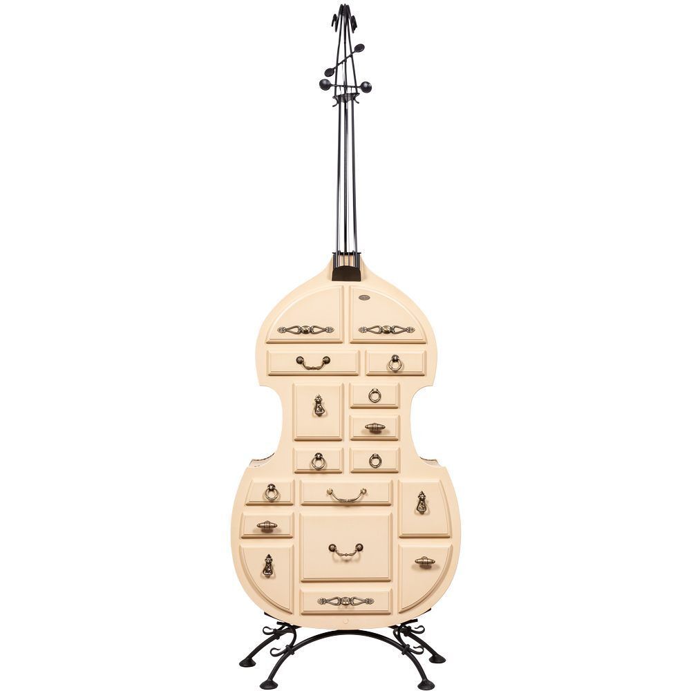 Подставка Контрабас-Комод Айвори Рептилия Жемчуг