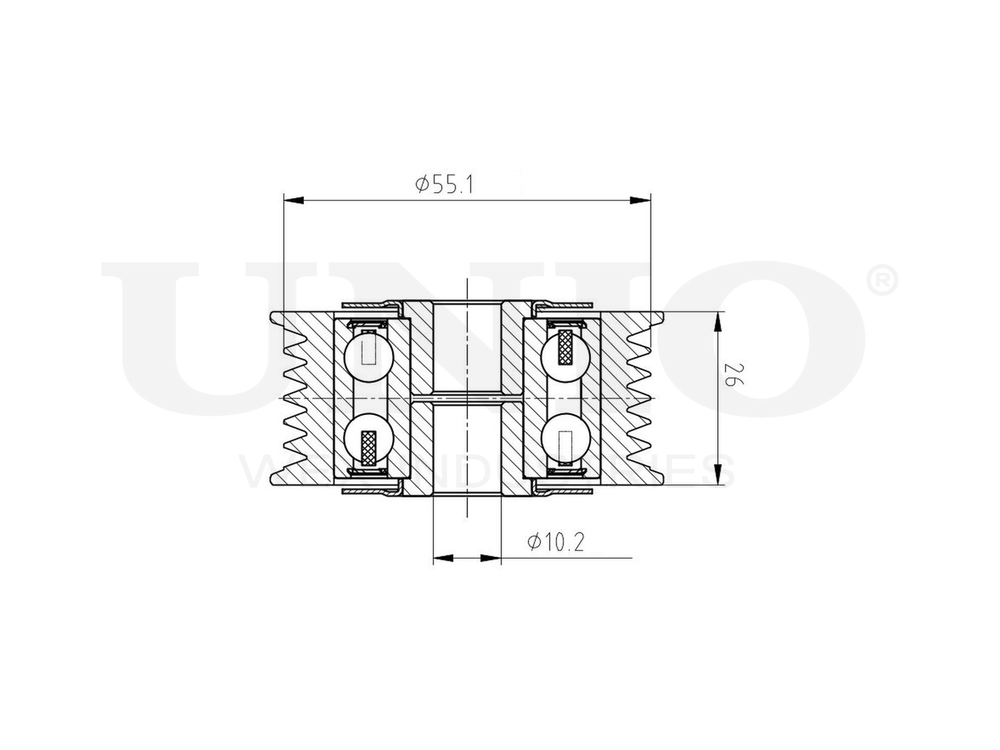 Ролик направляющий приводного ремня UNIO TNS-10071
